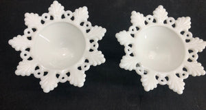 Matching Set Milk Glass Candle Holders