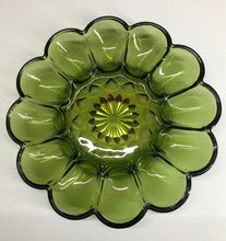 Load image into Gallery viewer, Vintage Green Carnival Glass Egg Platter
