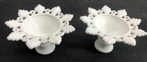Matching Set Milk Glass Candle Holders