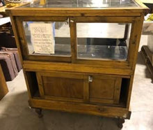 Load image into Gallery viewer, Small Antique Oak Showcase
