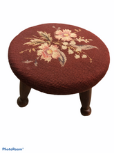 Load image into Gallery viewer, Vintage Needle Point Foot Stool

